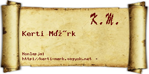 Kerti Márk névjegykártya